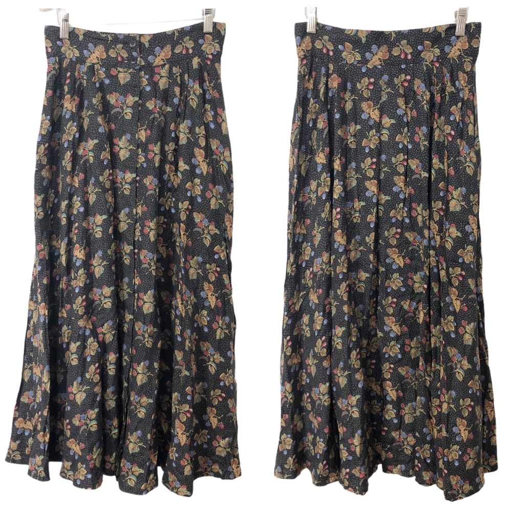 Vintage Herman Geist Berry Print Maxi Skirt Size 8